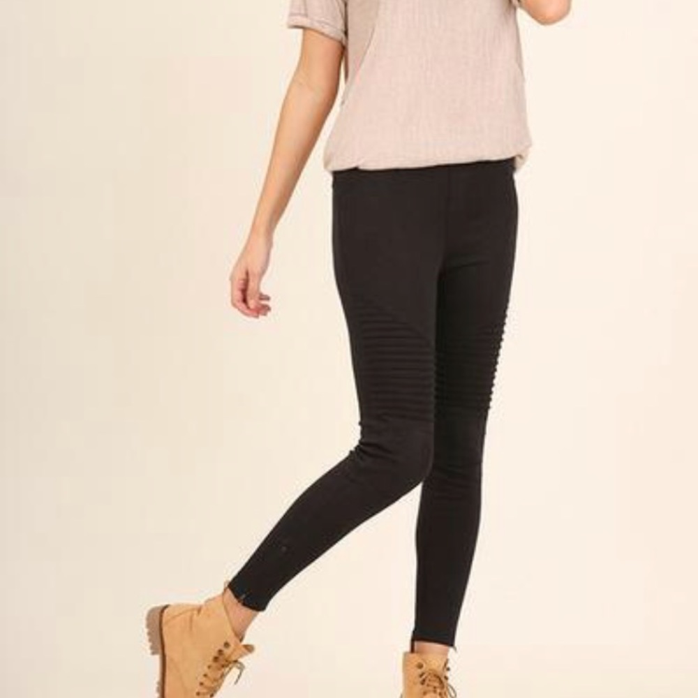 Umgee Black Moto Legging Pants New Small